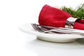 Christmas table place setting Royalty Free Stock Photo