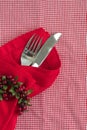 Christmas table place setting Royalty Free Stock Photo