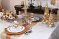 Christmas table setting Royalty Free Stock Photo
