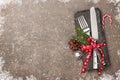 Christmas table setting background Royalty Free Stock Photo