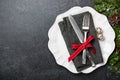 Christmas table setting background Royalty Free Stock Photo