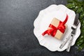 Christmas table setting background Royalty Free Stock Photo