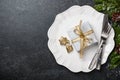 Christmas table setting background Royalty Free Stock Photo