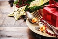 Christmas table setting Royalty Free Stock Photo