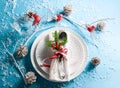 Christmas table setting Royalty Free Stock Photo