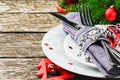 Christmas table setting Royalty Free Stock Photo