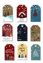 Christmas tags cute collection Royalty Free Stock Photo