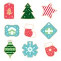 Christmas tags cute collection. Royalty Free Stock Photo