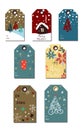 Christmas tags cute collection Royalty Free Stock Photo