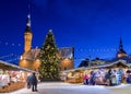 Christmas in Tallinn. Holiday Market at Town Hall Square Royalty Free Stock Photo