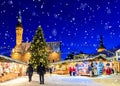 Christmas in Tallinn. Holiday Market at Town Hall Square Royalty Free Stock Photo