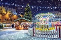 Christmas in Tallinn. Town Hall Square with Christmas Fair Royalty Free Stock Photo