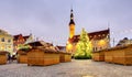Christmas in Tallinn. Town Hall Square in Estonia Royalty Free Stock Photo