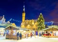 Christmas in Tallinn. Town Hall Square with Christmas Fair