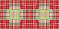 Christmas tartan background border. Traditional plaid for seasonal holiday texture effect. Seamless winter red and green