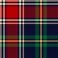 Christmas tartan check plaid pattern in red, green, navy blue, yellow, beige. Seamless multicolored large dark vector for shirt.