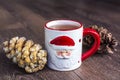 Christmas Tea cup with Traditional Christmas Pine Cones