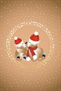 The Christmas teddies are wishing a Merry Christmas and love to everyone - unique card with many details