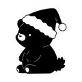 Christmas teddy bear silhouette. Royalty Free Stock Photo