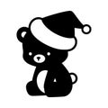 Christmas teddy bear silhouette. Royalty Free Stock Photo