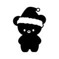 Christmas teddy bear silhouette. Royalty Free Stock Photo