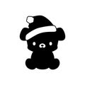 Christmas teddy bear silhouette. Royalty Free Stock Photo