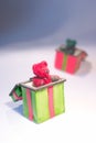 Christmas Teddy bears in gift boxes Royalty Free Stock Photo