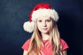 Christmas Teen Girl in Santa Hat Royalty Free Stock Photo