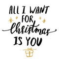 Christmas template with hand lettering. Royalty Free Stock Photo