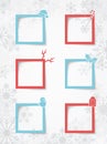 Christmas Text Boxes On A Snowflake Background With Realistic Vector Shadows 1