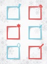 Christmas Text Boxes On A Snowflake Background With Realistic Vector Shadows 2