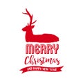 Christmas text quote lettering deer illustration