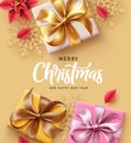 Christmas text vector background design. Merry christmas and happy new year greeting card Royalty Free Stock Photo