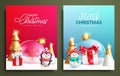 Christmas text vector poster set design. Merry christmas and happy new year Royalty Free Stock Photo