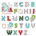 Christmas textile font.