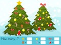 Christmas theme activity sheet - Counting game. How many objects task Royalty Free Stock Photo