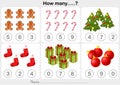 Christmas theme activity sheet - Counting object for kids