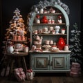 Christmas theme custom-made ,wood and reddecorations backdrop, composit image only