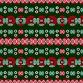 Christmas theme pattern on color background with different style of elements and detailed circle Royalty Free Stock Photo