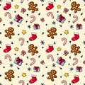 Christmas theme random repeat pattern vector illustration