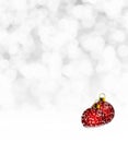 Christmas theme with red ornaments on white background