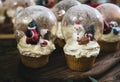 Christmas theme snowballs cupcakes holiday