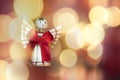 Christmas theme with strawy angel decoration Royalty Free Stock Photo