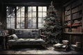 Christmas-themed Book Nooks - Generative AI Royalty Free Stock Photo