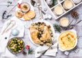 Christmas themed dinner table Royalty Free Stock Photo