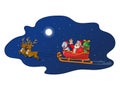 Christmas sleigh ride themed illustration