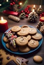 Christmas themed picture with cookies for a cookie-challenge at work.