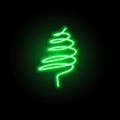 a Christmas-themed picture, a neon Christmas tree