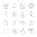 Christmas thin line icons