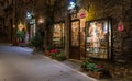 Christmas time in Assisi in the evening. Province of Perugia, Umbria, Italy.